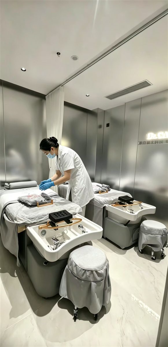 Dr.CARLLEE 科瑞儿广州花都门店头疗室双床实景